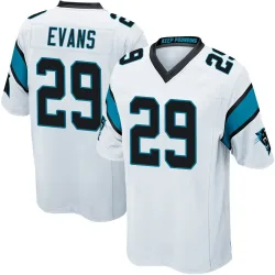 Men's Akayleb Evans Carolina Panthers No.29 Game Jersey - White
