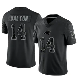Men's Andy Dalton Carolina Panthers No.14 Limited Reflective Jersey - Black