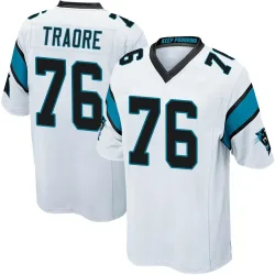 Men's Badara Traore Carolina Panthers No.76 Game Jersey - White
