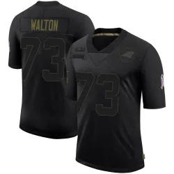 Men's Brandon Walton Carolina Panthers No.73 Limited 2020 Salute To Service Jersey - Black