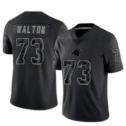 Men's Brandon Walton Carolina Panthers No.73 Limited Reflective Jersey - Black