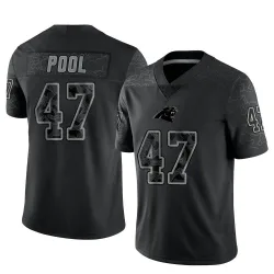 Men's Bumper Pool Carolina Panthers No.47 Limited Reflective Jersey - Black