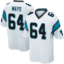 Men's Cade Mays Carolina Panthers No.64 Game Jersey - White