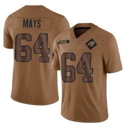 Men's Cade Mays Carolina Panthers No.64 Limited 2023 Salute To Service Jersey - Brown