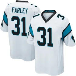 Men's Caleb Farley Carolina Panthers No.31 Game Jersey - White
