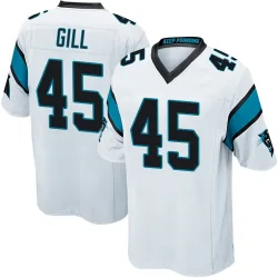 Men's Cam Gill Carolina Panthers No.45 Game Jersey - White