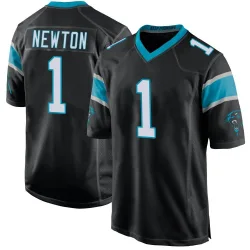 Men's Cam Newton Carolina Panthers No.1 Game Team Color Jersey - Black