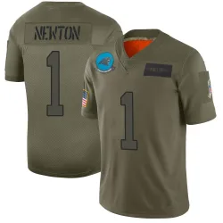 Men's Cam Newton Carolina Panthers No.1 Limited 2019 Salute to Service Jersey - Camo