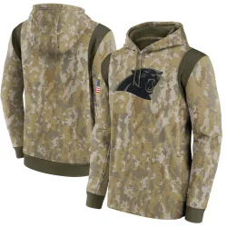 Men's Carolina Panthers No. 2021 Salute to Service Therma Performance Pullover Hoodie - Camo