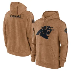 Men's Carolina Panthers No. 2023 Salute to Service Club Pullover Hoodie - Brown