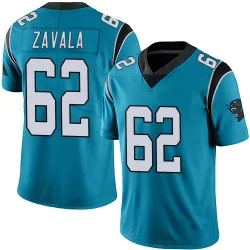 Men's Chandler Zavala Carolina Panthers No.62 Limited Alternate Vapor Untouchable Jersey - Blue