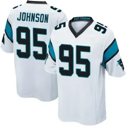 Men's Charles Johnson Carolina Panthers No.95 Game Jersey - White