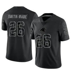 Men's Chau Smith-Wade Carolina Panthers No.26 Limited Reflective Jersey - Black