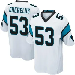 Men's Claudin Cherelus Carolina Panthers No.53 Game Jersey - White
