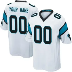 Men's Custom Carolina Panthers No.00 Game Jersey - White