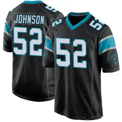 Men's DJ Johnson Carolina Panthers No.52 Game Team Color Jersey - Black