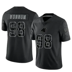 Men's D.J. Wonnum Carolina Panthers No.98 Limited Reflective Jersey - Black