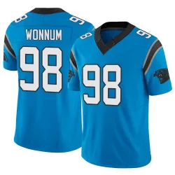 Men's D.J. Wonnum Carolina Panthers No.98 Limited Vapor F.U.S.E. Jersey - Blue