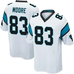 Men's David Moore Carolina Panthers No.83 Game Jersey - White