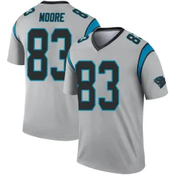 Men's David Moore Carolina Panthers No.83 Legend Inverted Silver Jersey