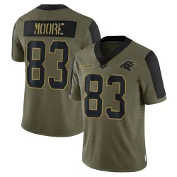 Men's David Moore Carolina Panthers No.83 Limited 2021 Salute To Service Jersey - Olive