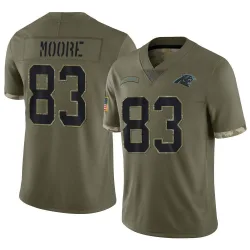 Men's David Moore Carolina Panthers No.83 Limited 2022 Salute To Service Jersey - Olive