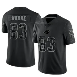 Men's David Moore Carolina Panthers No.83 Limited Reflective Jersey - Black
