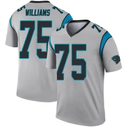 Men's DeShawn Williams Carolina Panthers No.75 Legend Inverted Silver Jersey