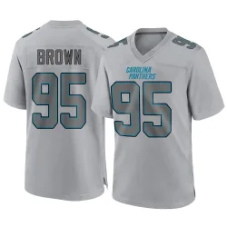 Men's Derrick Brown Carolina Panthers No.95 Game Atmosphere Fashion Jersey - Gray