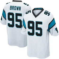 Men's Derrick Brown Carolina Panthers No.95 Game Jersey - White