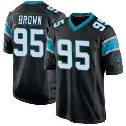 Men's Derrick Brown Carolina Panthers No.95 Game Team Color Jersey - Black