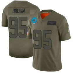 Men's Derrick Brown Carolina Panthers No.95 Limited 2019 Salute to Service Jersey - Camo