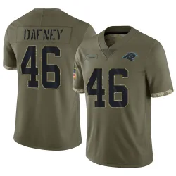 Men's Dominique Dafney Carolina Panthers No.46 Limited 2022 Salute To Service Jersey - Olive