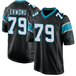 Men's Ikem Ekwonu Carolina Panthers No.79 Game Team Color Jersey - Black