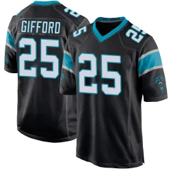 Men's Isaac Gifford Carolina Panthers No.25 Game Team Color Jersey - Black