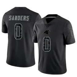 Men's Ja'Tavion Sanders Carolina Panthers No.0 Limited Reflective Jersey - Black