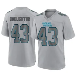 Men's JaTravis Broughton Carolina Panthers No.43 Game Atmosphere Fashion Jersey - Gray
