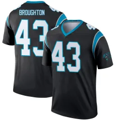 Men's JaTravis Broughton Carolina Panthers No.43 Legend Jersey - Black