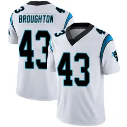 Men's JaTravis Broughton Carolina Panthers No.43 Limited Vapor Untouchable Jersey - White