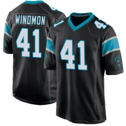 Men's Jacoby Windmon Carolina Panthers No.41 Game Team Color Jersey - Black
