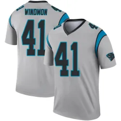 Men's Jacoby Windmon Carolina Panthers No.41 Legend Inverted Silver Jersey