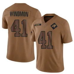 Men's Jacoby Windmon Carolina Panthers No.41 Limited 2023 Salute To Service Jersey - Brown