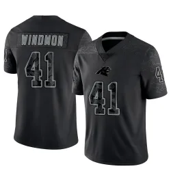 Men's Jacoby Windmon Carolina Panthers No.41 Limited Reflective Jersey - Black