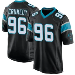 Men's Jaden Crumedy Carolina Panthers No.96 Game Team Color Jersey - Black