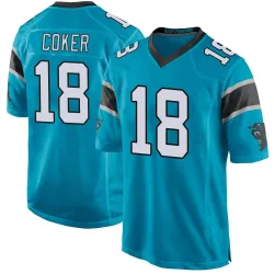 Men's Jalen Coker Carolina Panthers No.18 Game Alternate Jersey - Blue