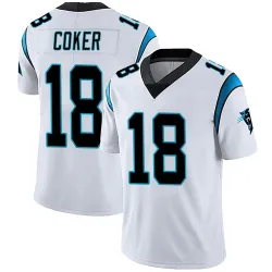 Men's Jalen Coker Carolina Panthers No.18 Limited Vapor Untouchable Jersey - White