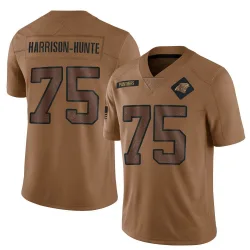 Men's Jared Harrison-Hunte Carolina Panthers No.75 Limited 2023 Salute To Service Jersey - Brown