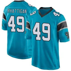 Men's Jon Rhattigan Carolina Panthers No.49 Game Alternate Jersey - Blue