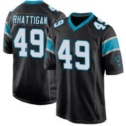 Men's Jon Rhattigan Carolina Panthers No.49 Game Team Color Jersey - Black