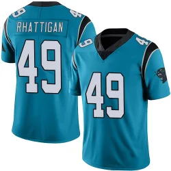 Men's Jon Rhattigan Carolina Panthers No.49 Limited Alternate Vapor Untouchable Jersey - Blue